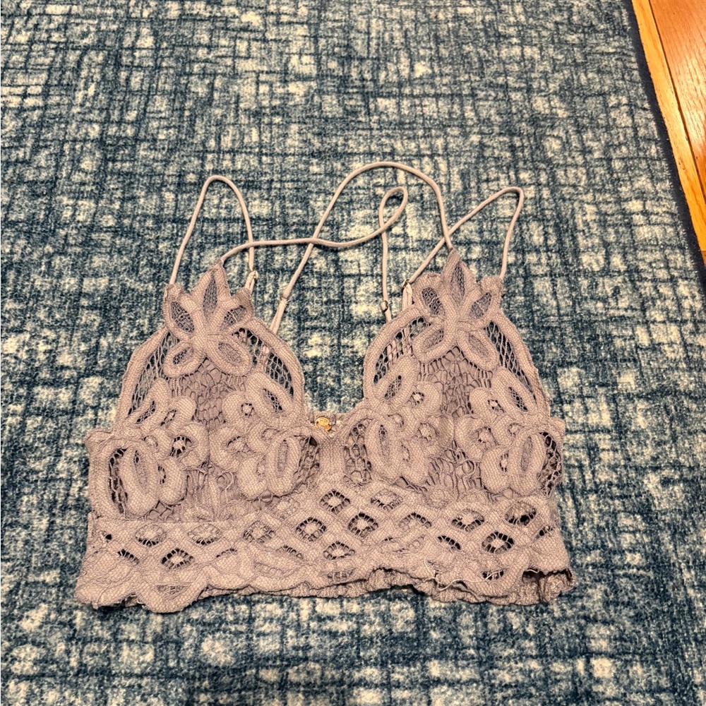 Free People Floral Lace Bandeau in Lavender